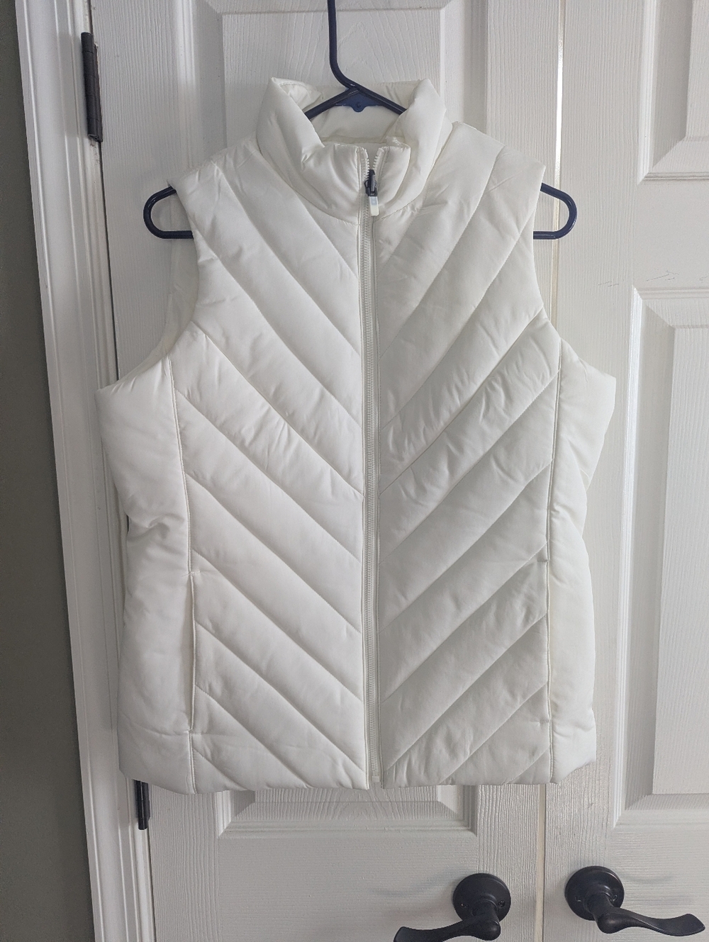 Land's End White Quilted Puffer Vest - Women